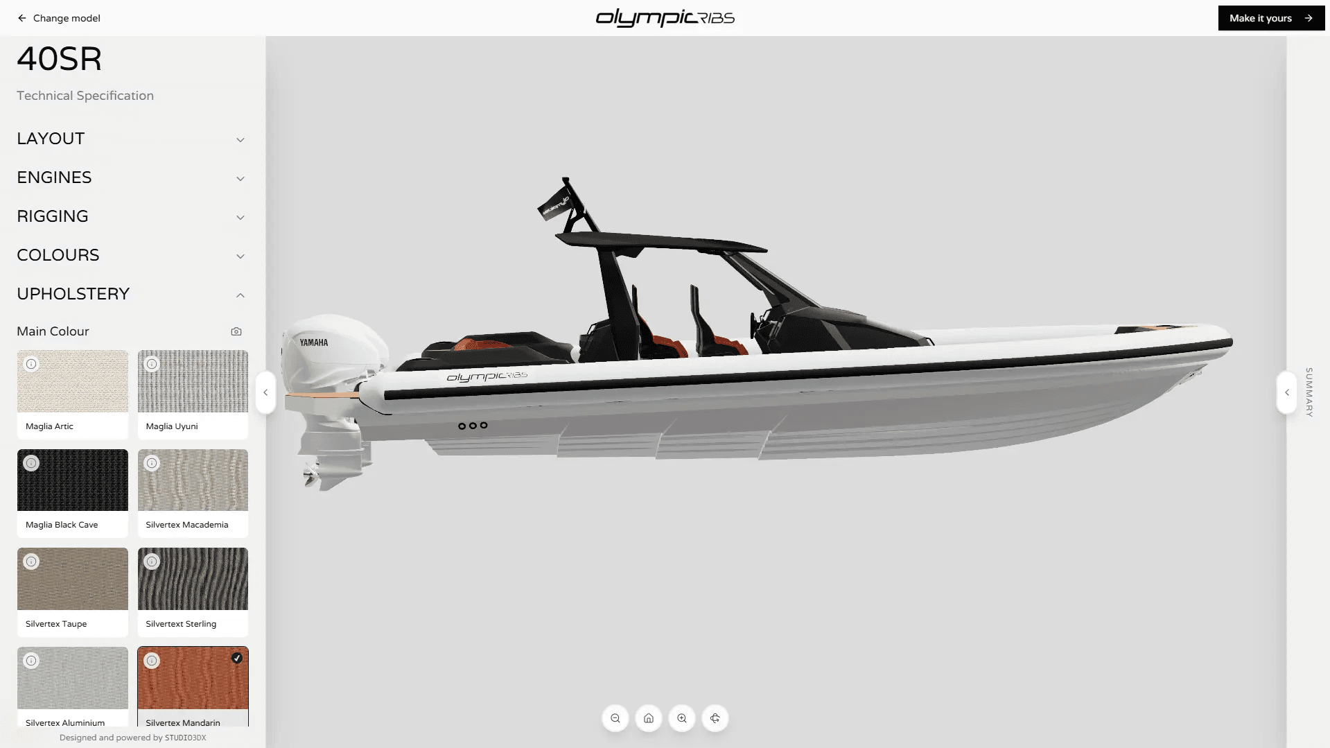 Olympic Ribs | Yacht 3D Configurator